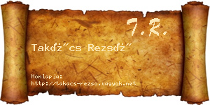 Takács Rezső névjegykártya